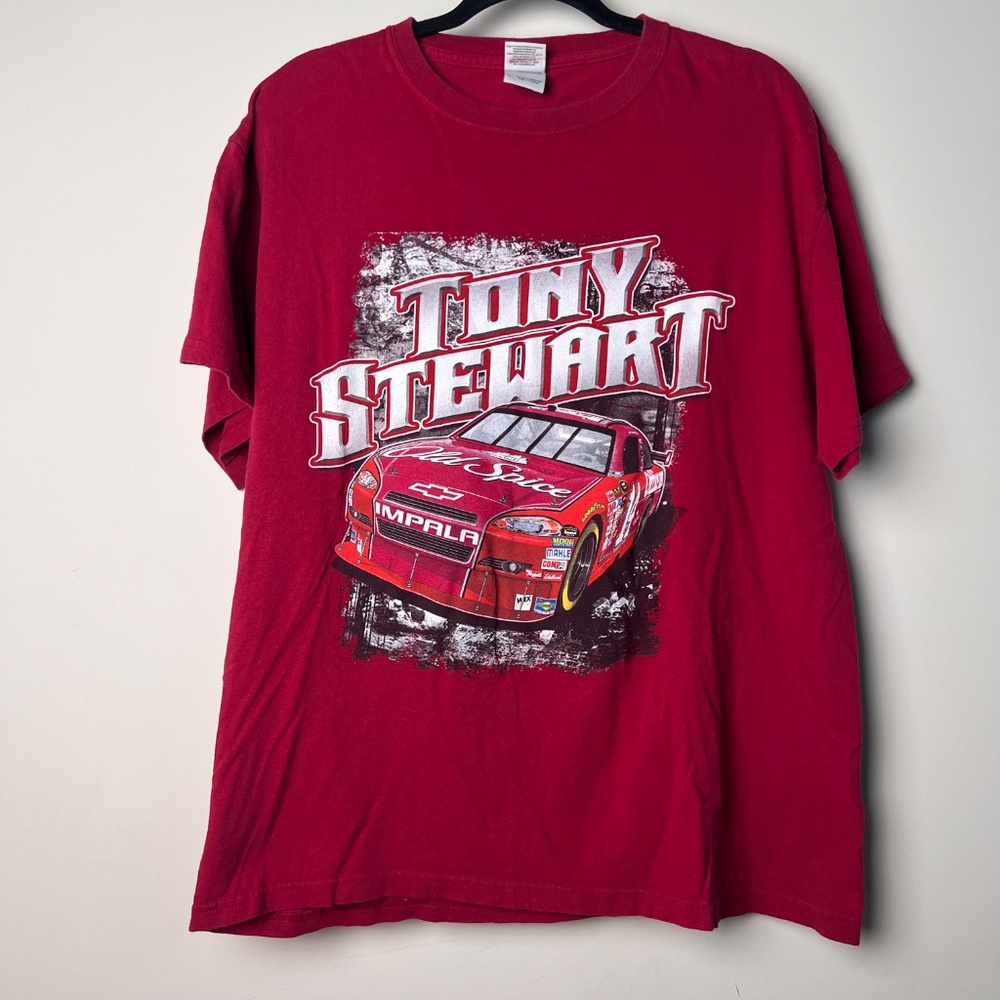 Gildan Heavy Cotton Tony Stewart Nascar Old Spice #14 Racing T-Shirt Large - Picture 2 of 9